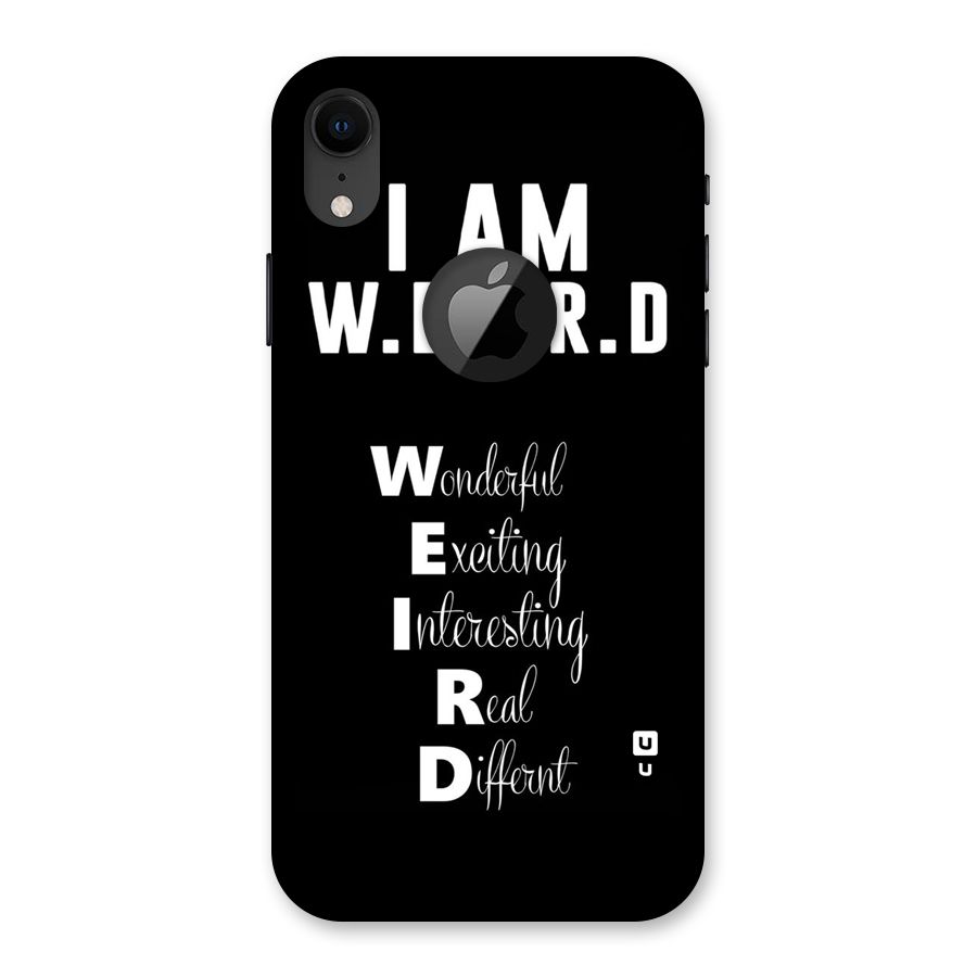 Weird Me Back Case for iPhone XR Logo Cut