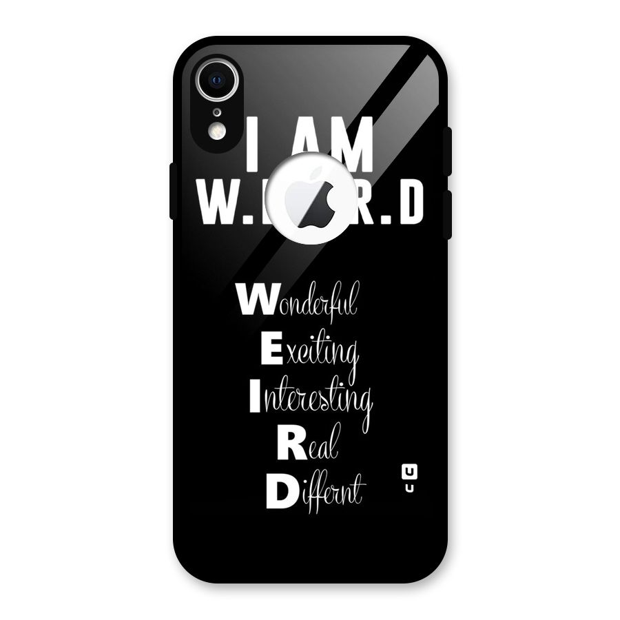 Weird Me Glass Back Case for iPhone XR Logo Cut