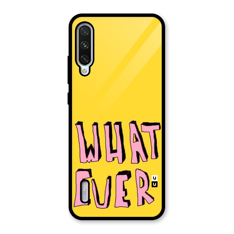 Whatever Yellow Glass Back Case for Mi A3
