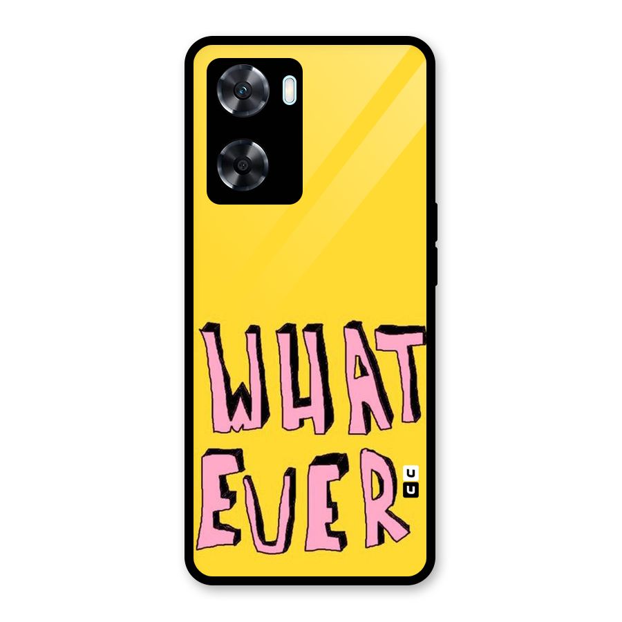 Whatever Yellow Glass Back Case for Oppo A77