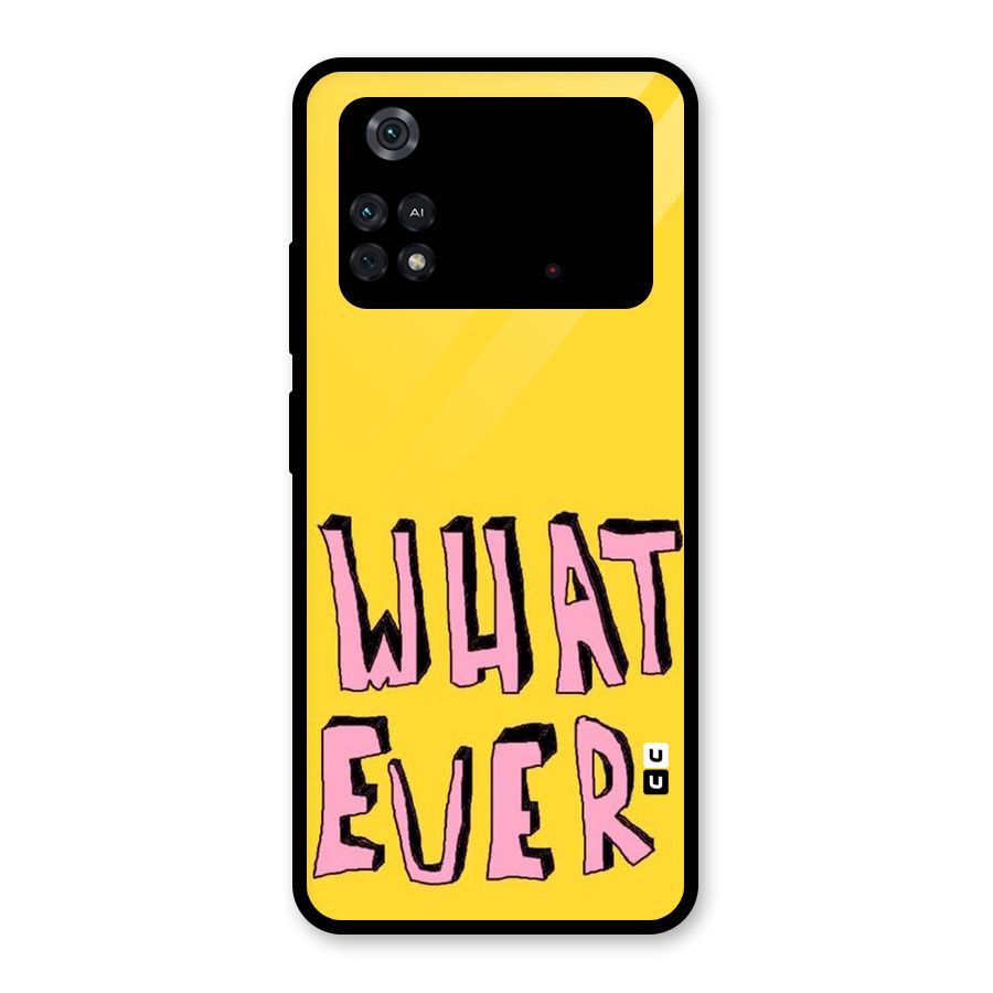 Whatever Yellow Glass Back Case for Poco M4 Pro 4G