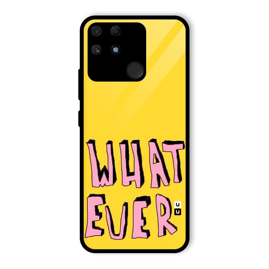 Whatever Yellow Glass Back Case for Realme Narzo 50A