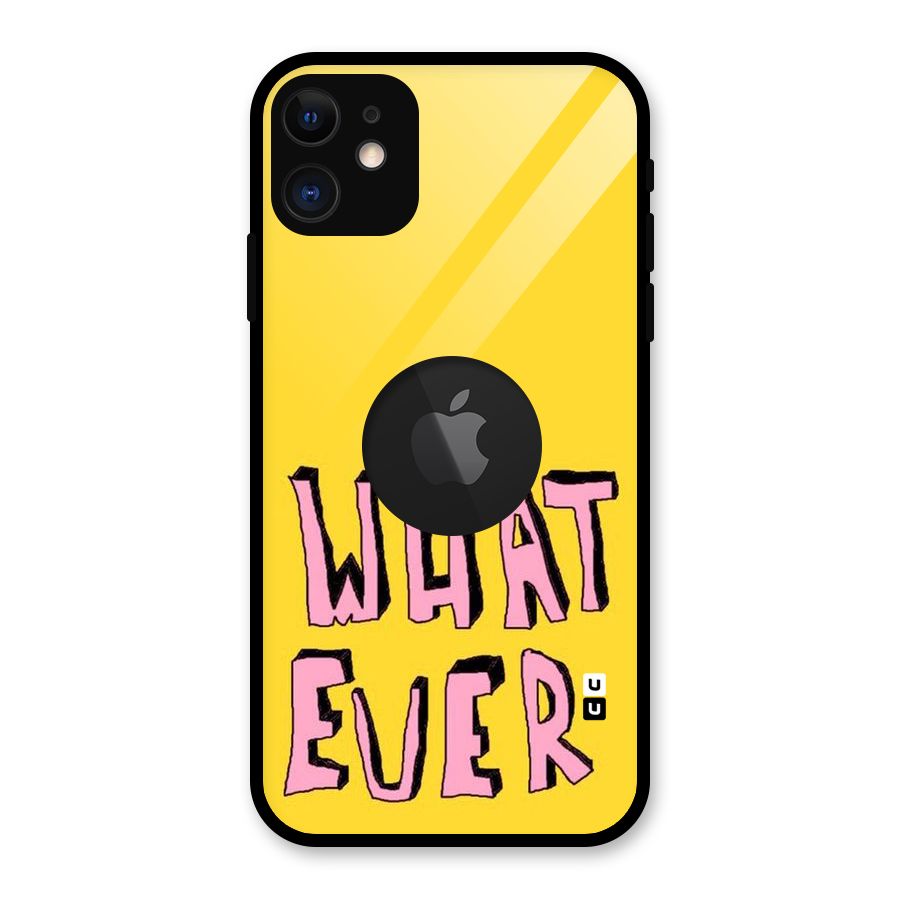 Whatever Yellow Glass Back Case for iPhone 11 Logo Cut