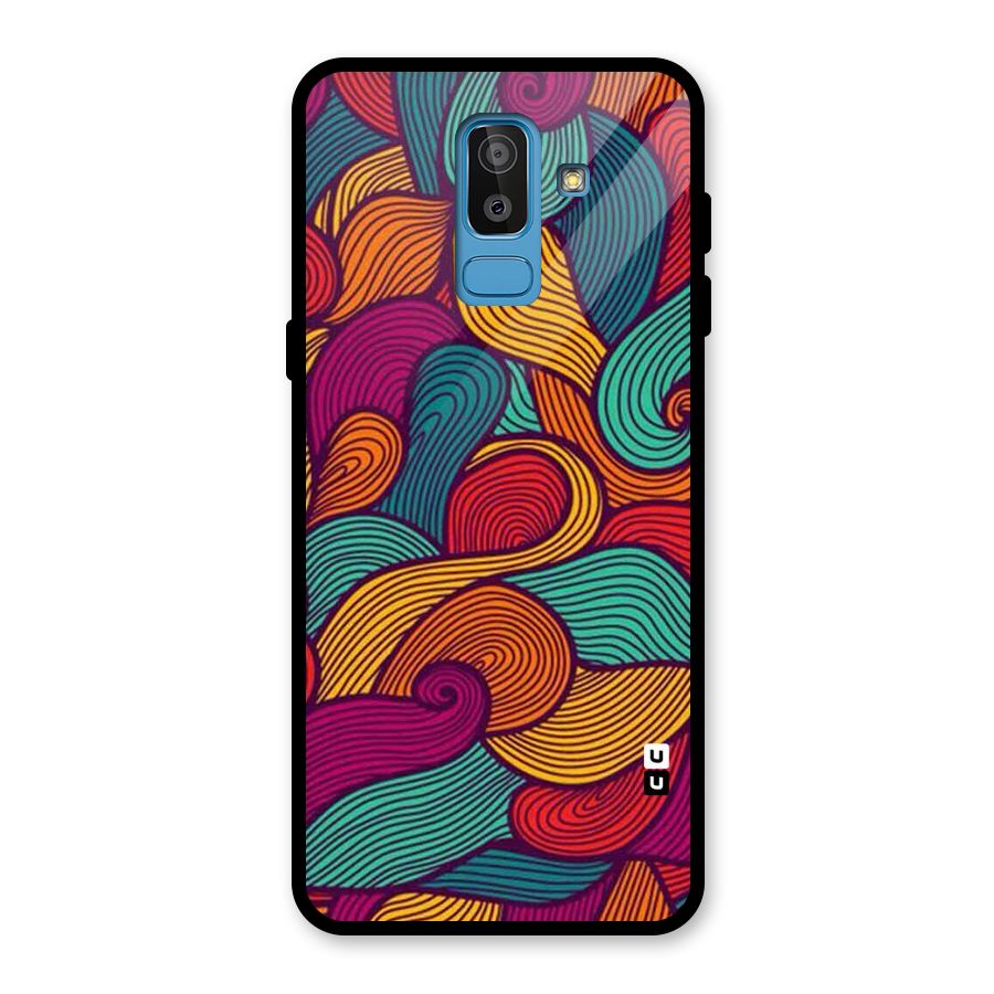 Whimsical Colors Glass Back Case for Galaxy J8