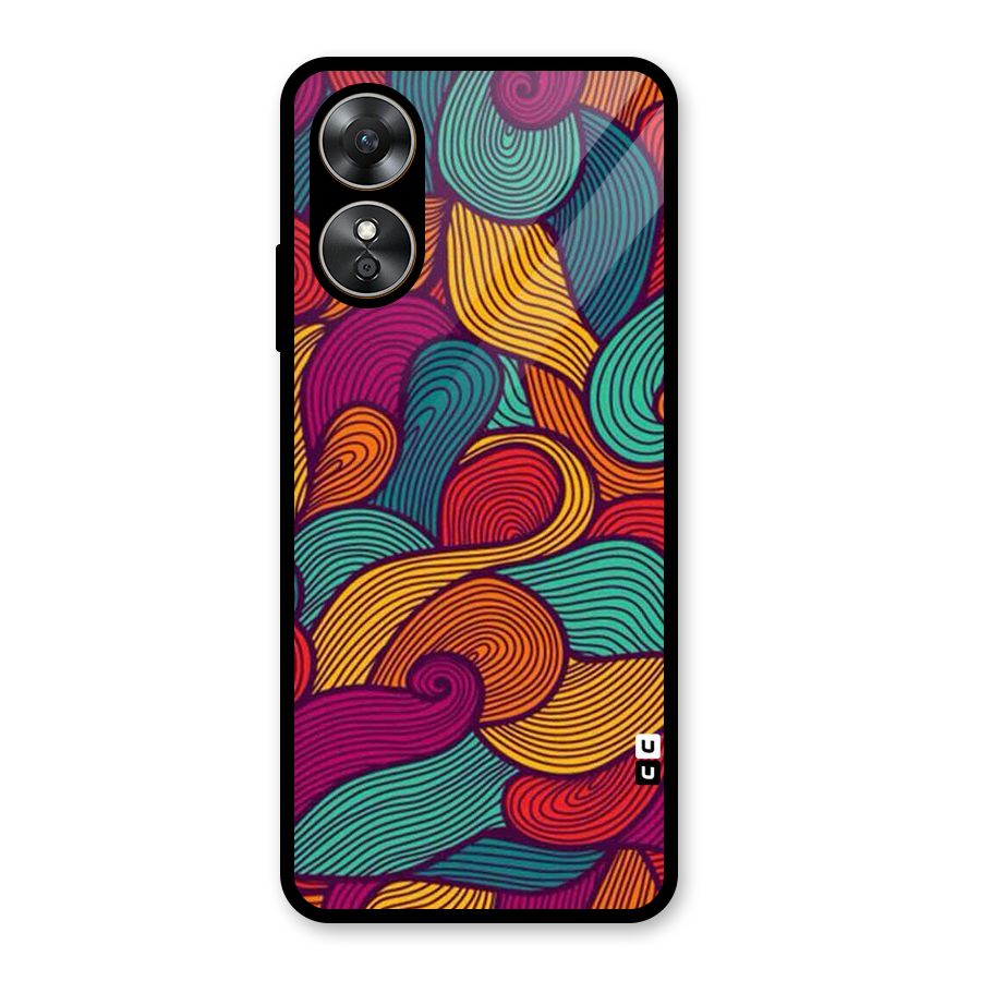 Whimsical Colors Glass Back Case for Oppo A17
