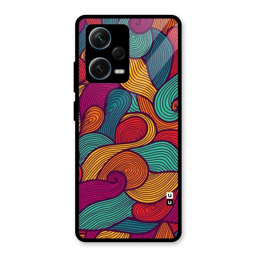 Whimsical Colors Glass Back Case for Redmi Note 12 Pro Plus 5G