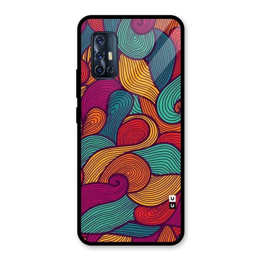 Whimsical Colors Glass Back Case for Vivo V17