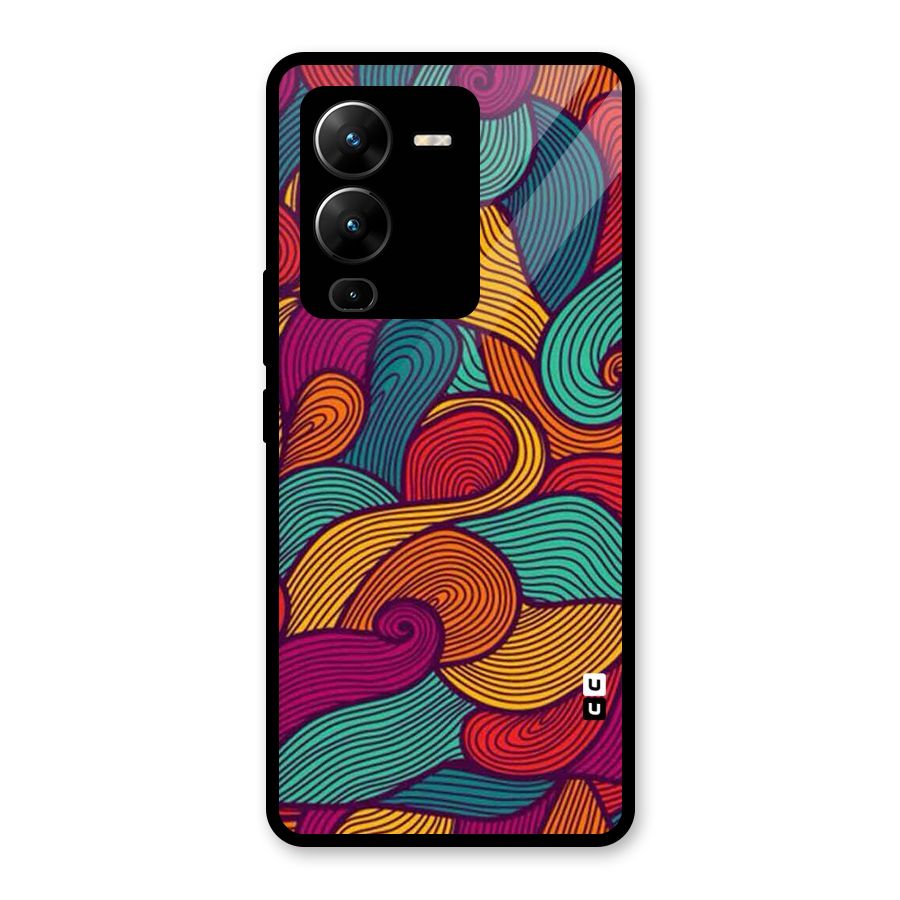 Whimsical Colors Glass Back Case for Vivo V25 Pro
