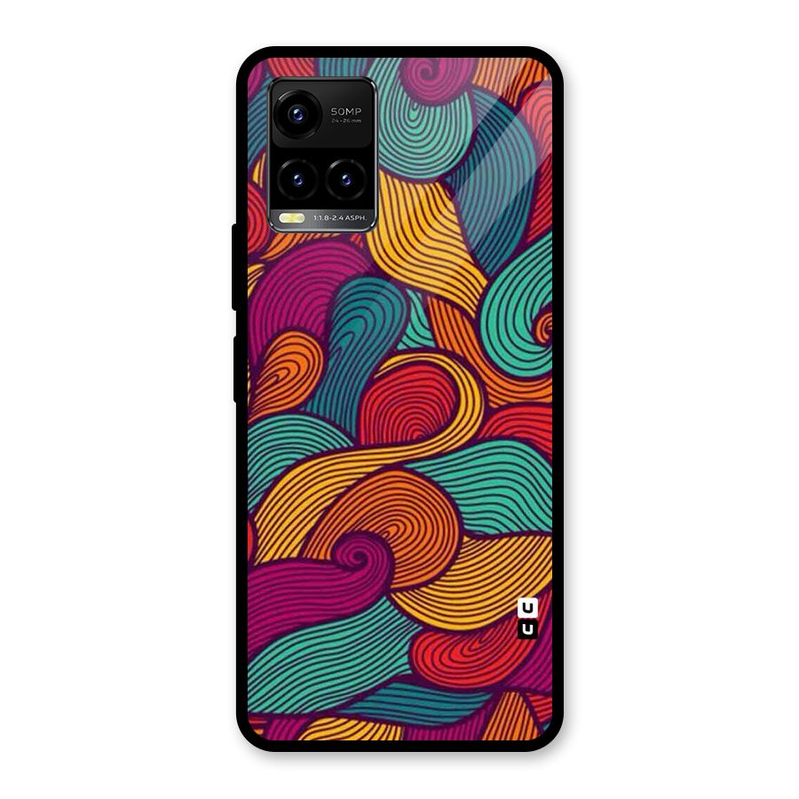 Whimsical Colors Glass Back Case for Vivo Y21T