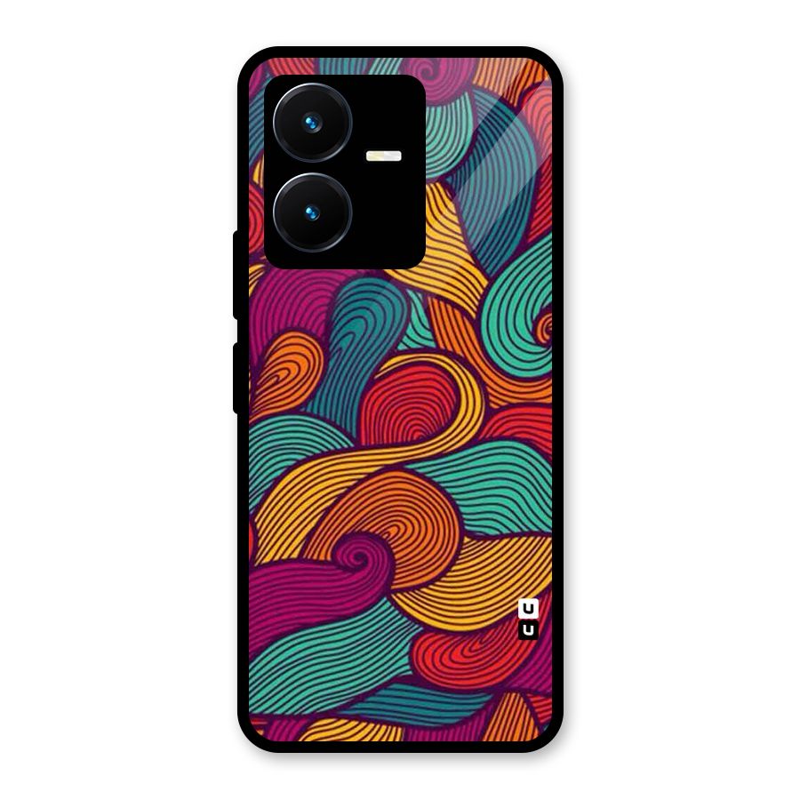 Whimsical Colors Glass Back Case for Vivo Y22