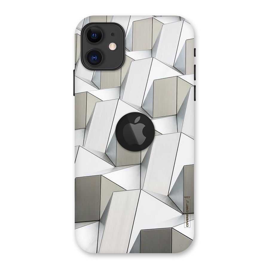 White Abstract Art Back Case for iPhone 11 Logo Cut