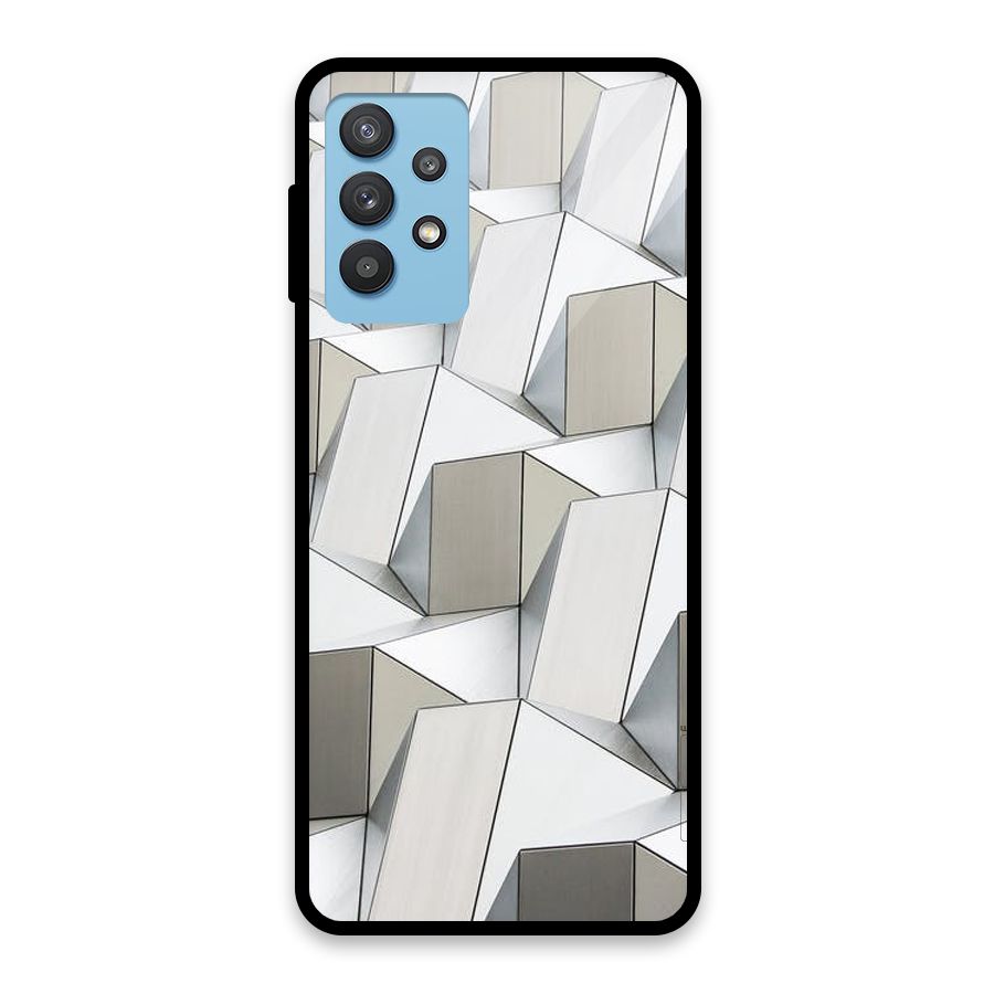 White Abstract Art Glass Back Case for Galaxy M32 5G