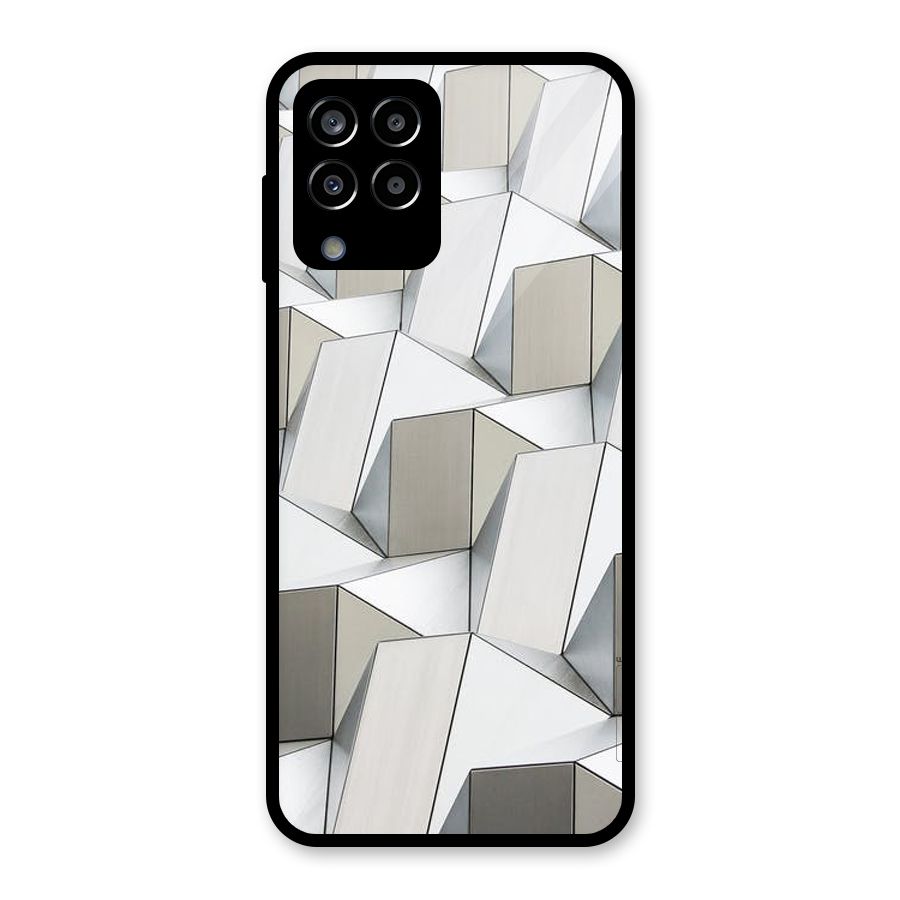 White Abstract Art Glass Back Case for Galaxy M33