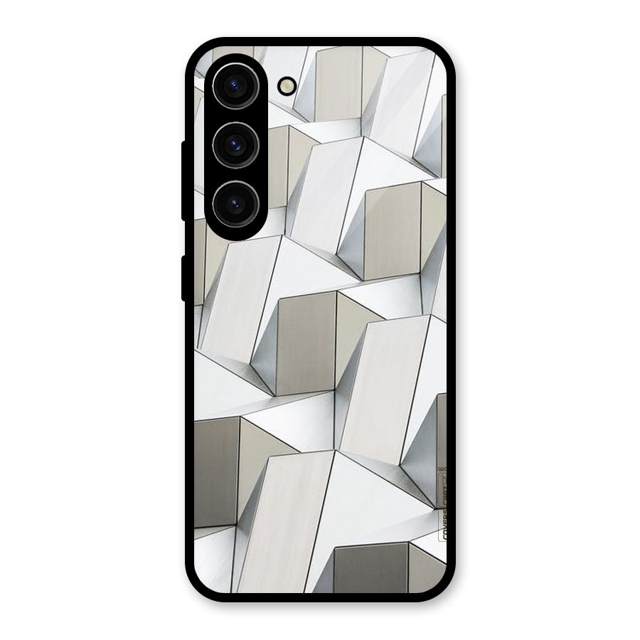 White Abstract Art Glass Back Case for Galaxy S23