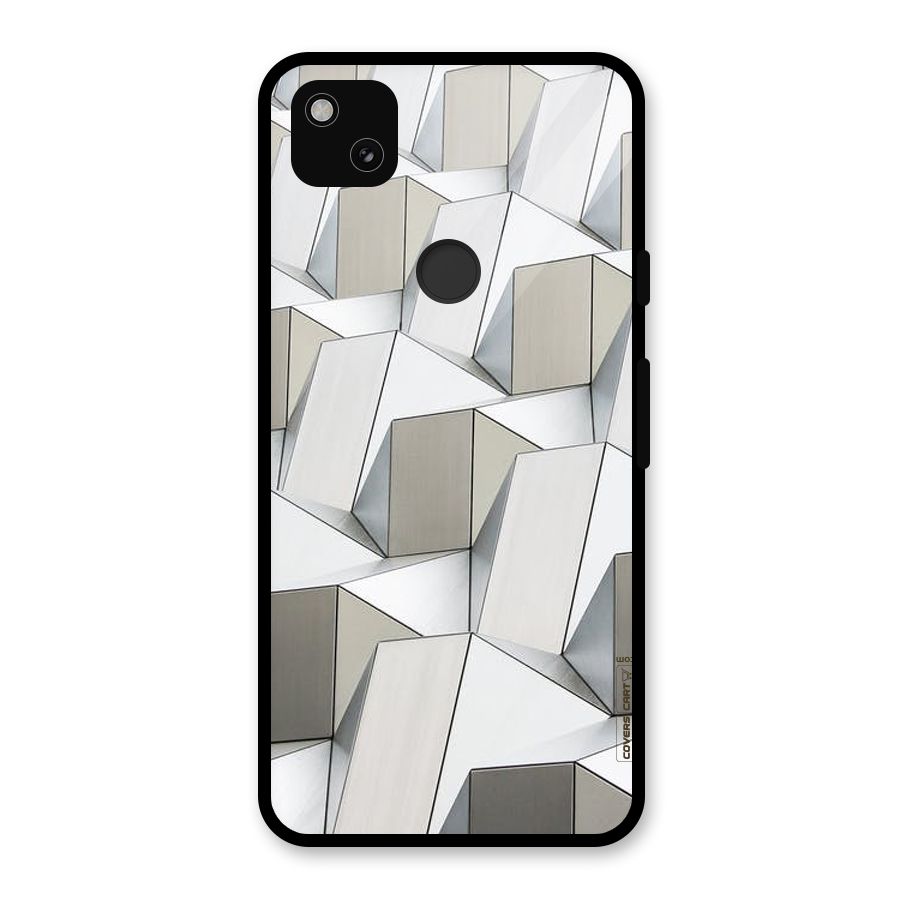 White Abstract Art Glass Back Case for Google Pixel 4a