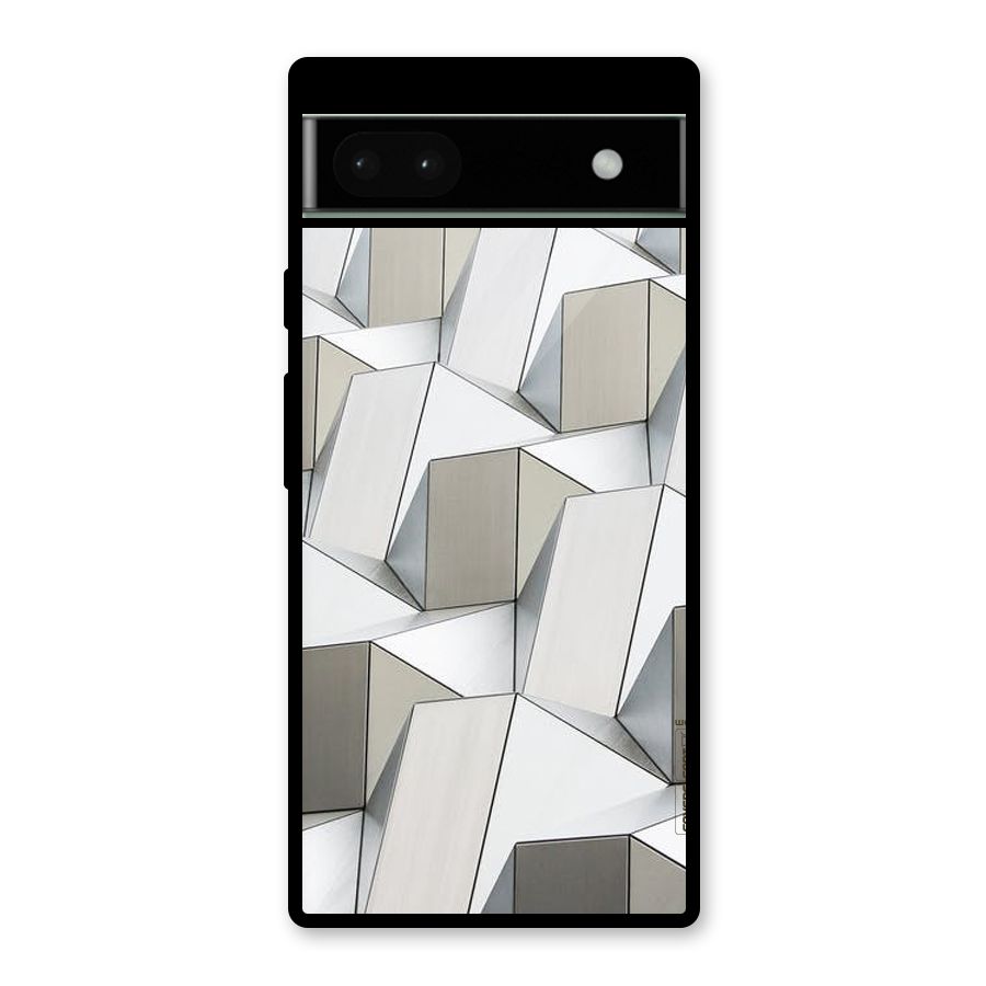 White Abstract Art Glass Back Case for Google Pixel 6a