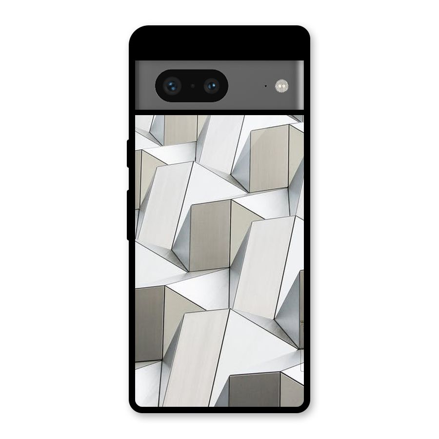 White Abstract Art Glass Back Case for Google Pixel 7
