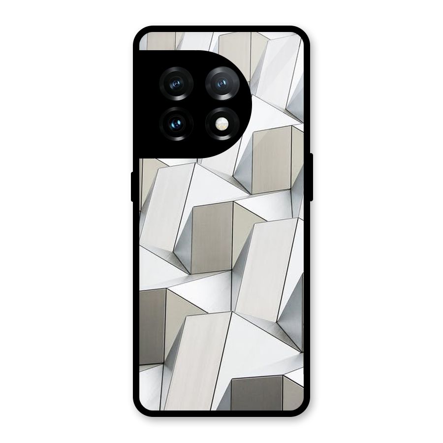 White Abstract Art Glass Back Case for OnePlus 11