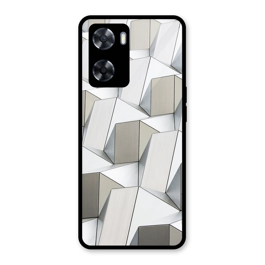 White Abstract Art Glass Back Case for Oppo A57 2022