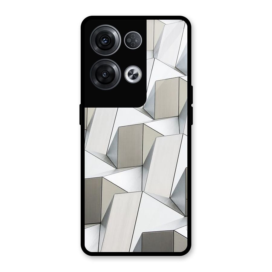 White Abstract Art Glass Back Case for Oppo Reno8 Pro 5G