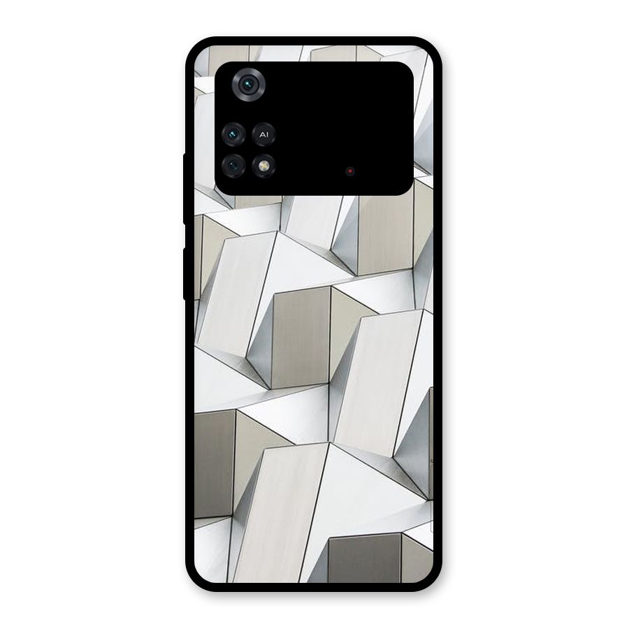 White Abstract Art Glass Back Case for Poco M4 Pro 4G
