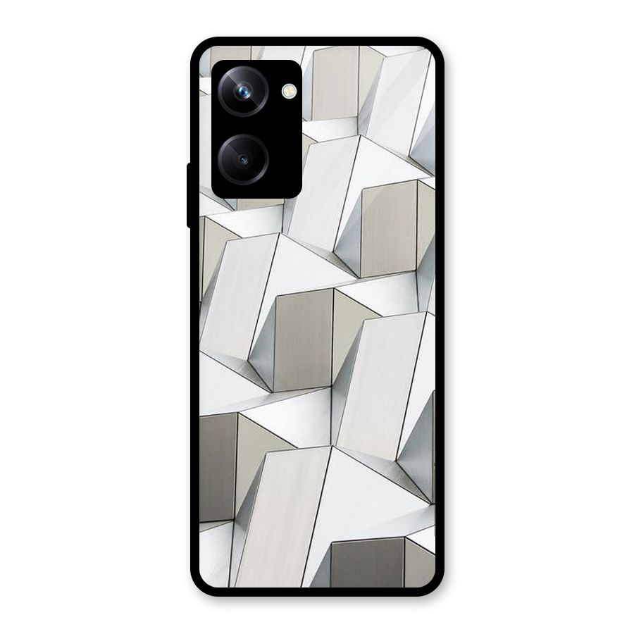 White Abstract Art Glass Back Case for Realme 10 Pro