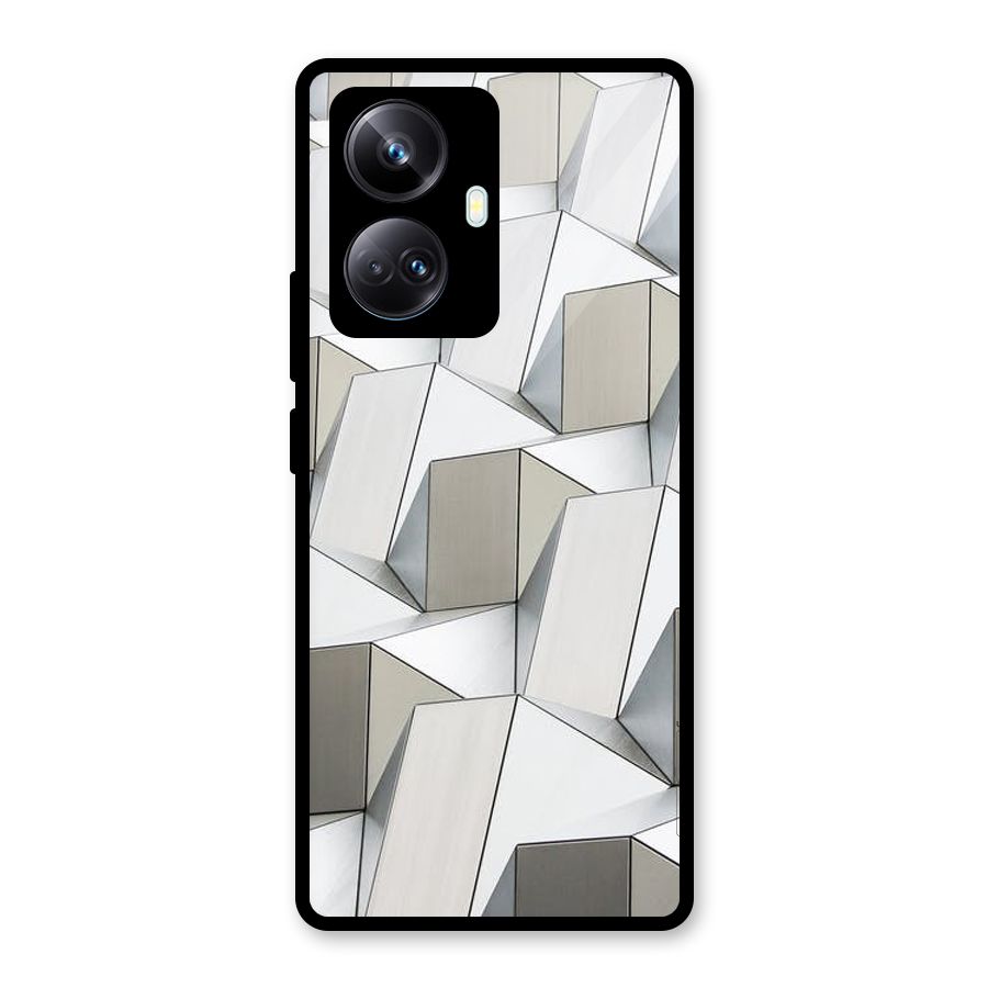 White Abstract Art Glass Back Case for Realme 10 Pro Plus