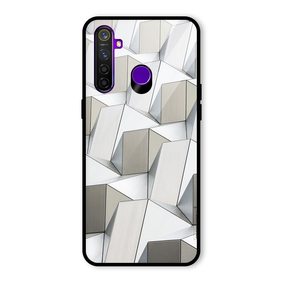 White Abstract Art Glass Back Case for Realme 5 Pro