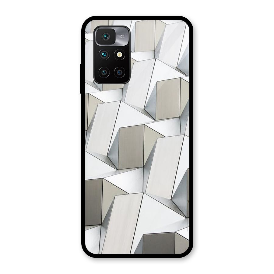 White Abstract Art Glass Back Case for Redmi 10 Prime