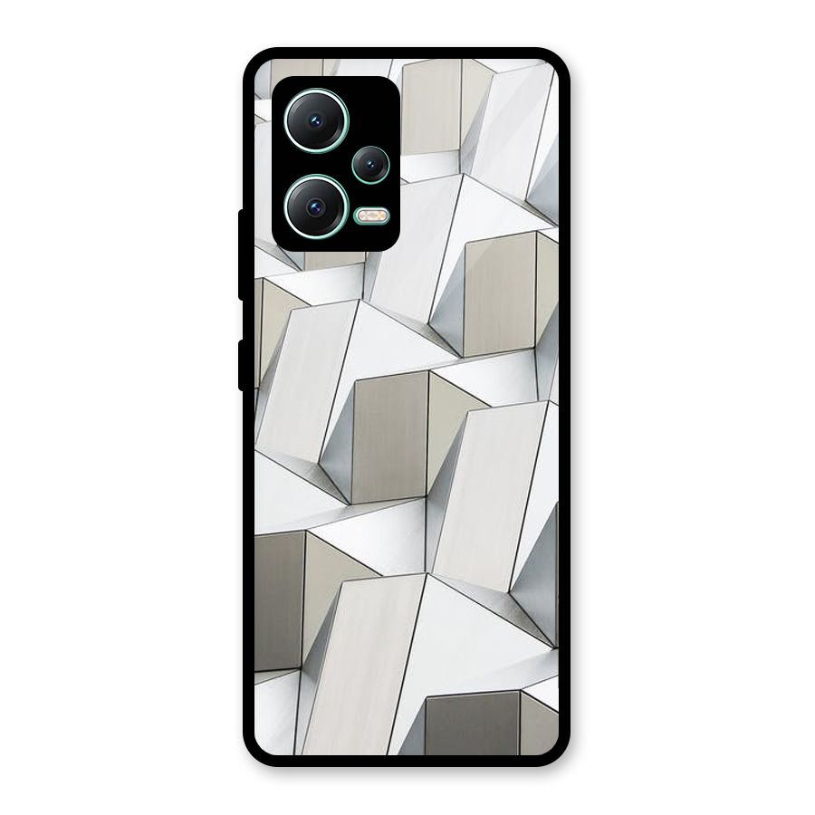 White Abstract Art Glass Back Case for Redmi Note 12 5G