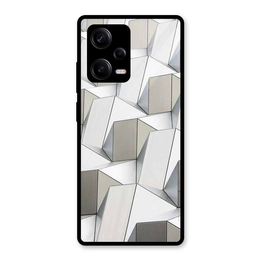 White Abstract Art Glass Back Case for Redmi Note 12 Pro
