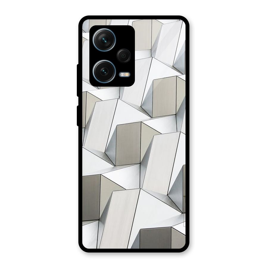 White Abstract Art Glass Back Case for Redmi Note 12 Pro Plus 5G