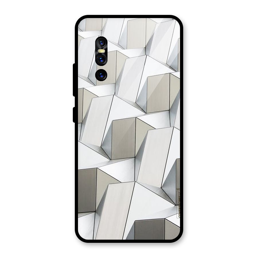 White Abstract Art Glass Back Case for Vivo V15 Pro
