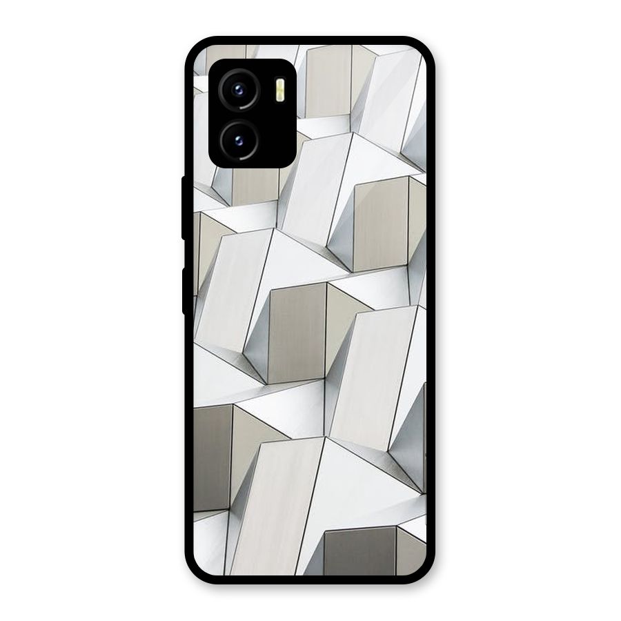White Abstract Art Glass Back Case for Vivo Y15s