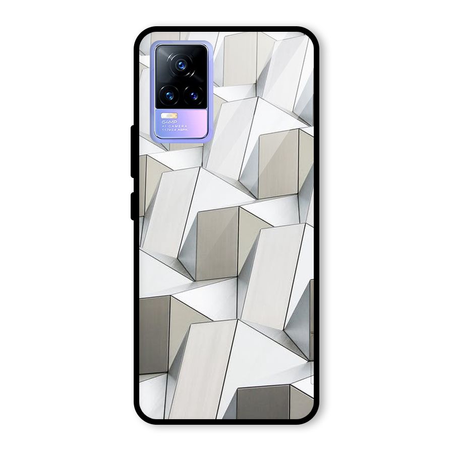 White Abstract Art Glass Back Case for Vivo Y73