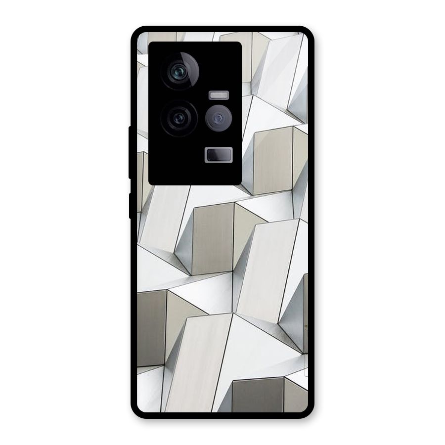 White Abstract Art Glass Back Case for Vivo iQOO 11 5G