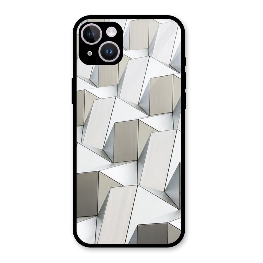 White Abstract Art Glass Back Case for iPhone 14 Plus