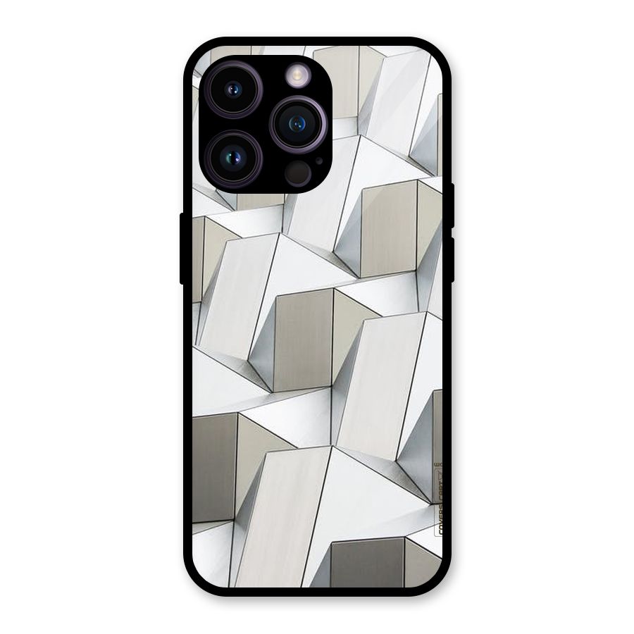 White Abstract Art Glass Back Case for iPhone 14 Pro Max