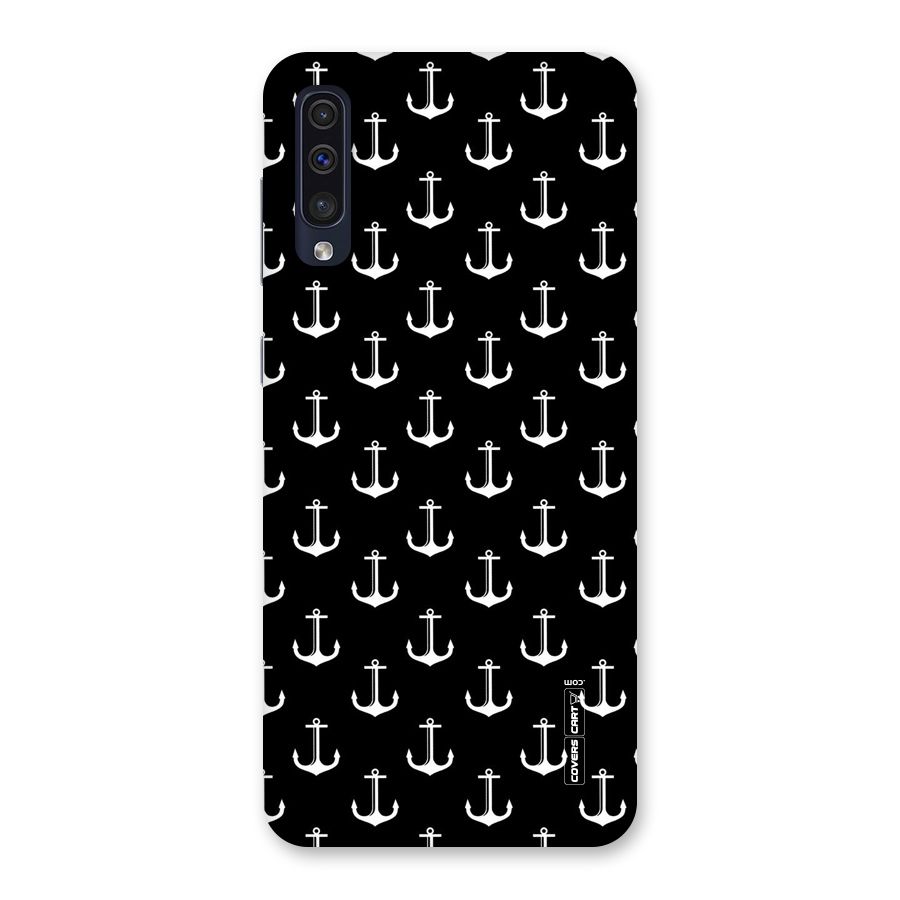 White And Black Anchor Pattern Back Case for Galaxy A50s