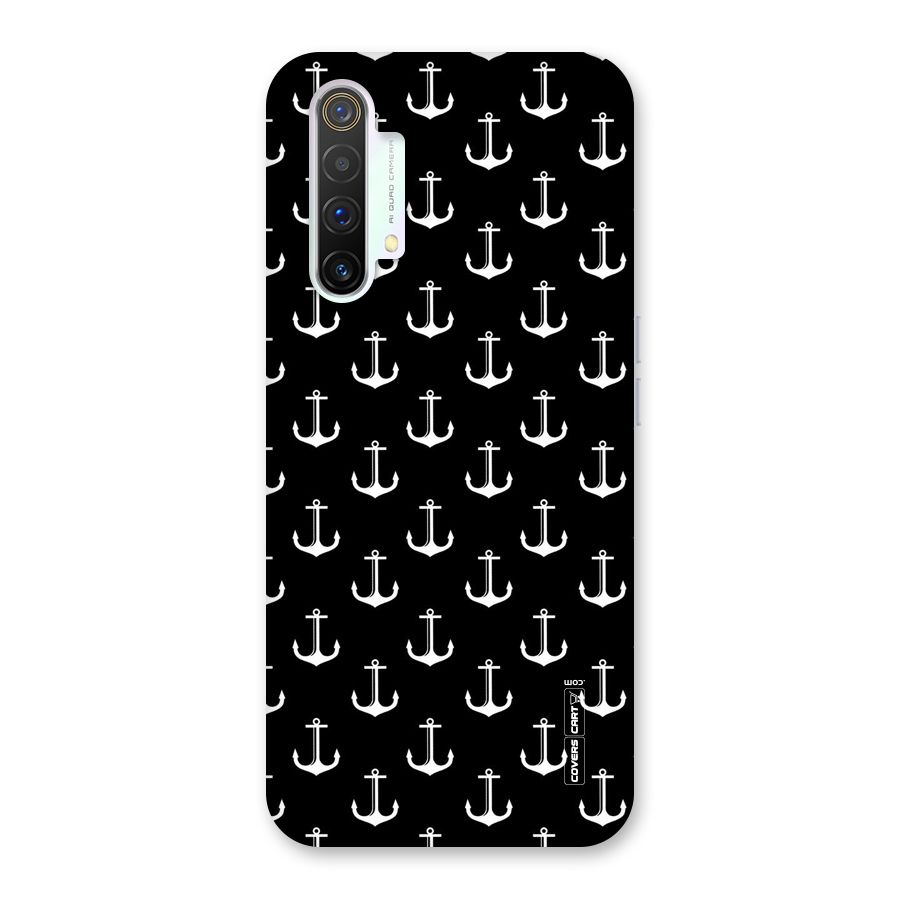 White And Black Anchor Pattern Back Case for Realme X3