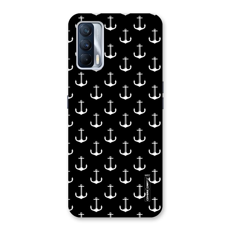 White And Black Anchor Pattern Back Case for Realme X7
