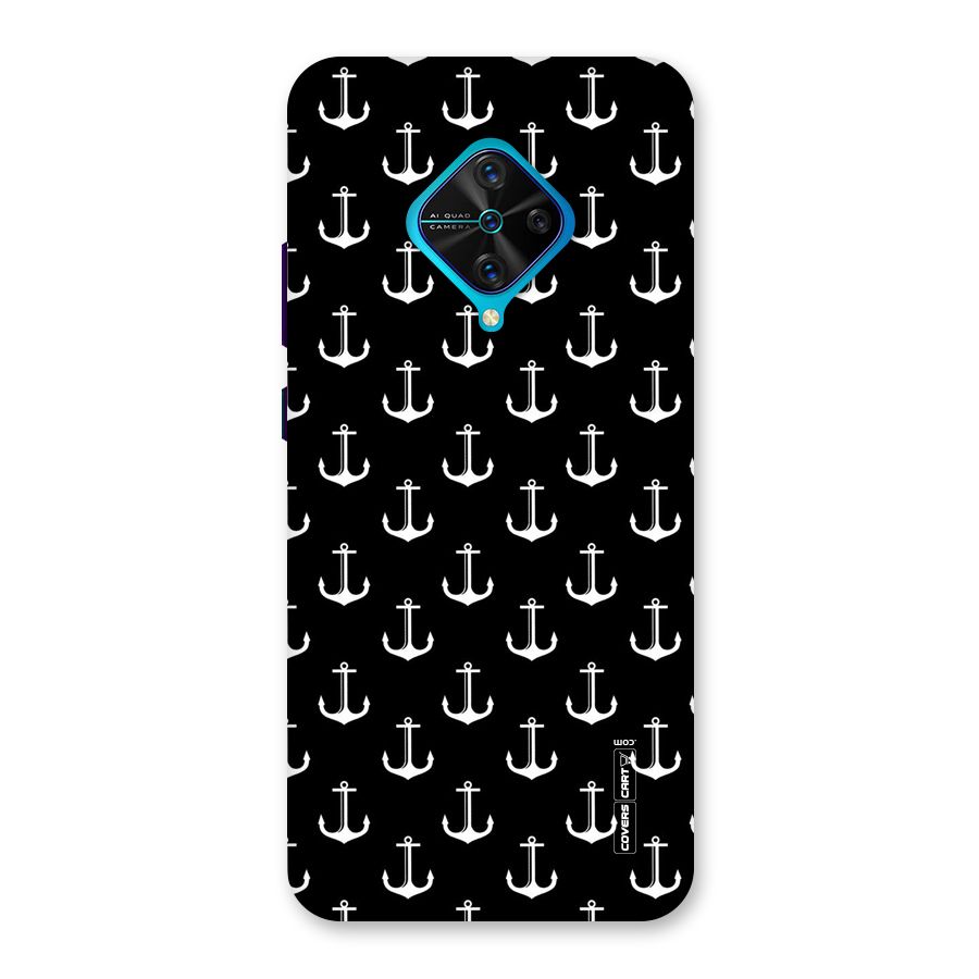 White And Black Anchor Pattern Back Case for Vivo S1 Pro