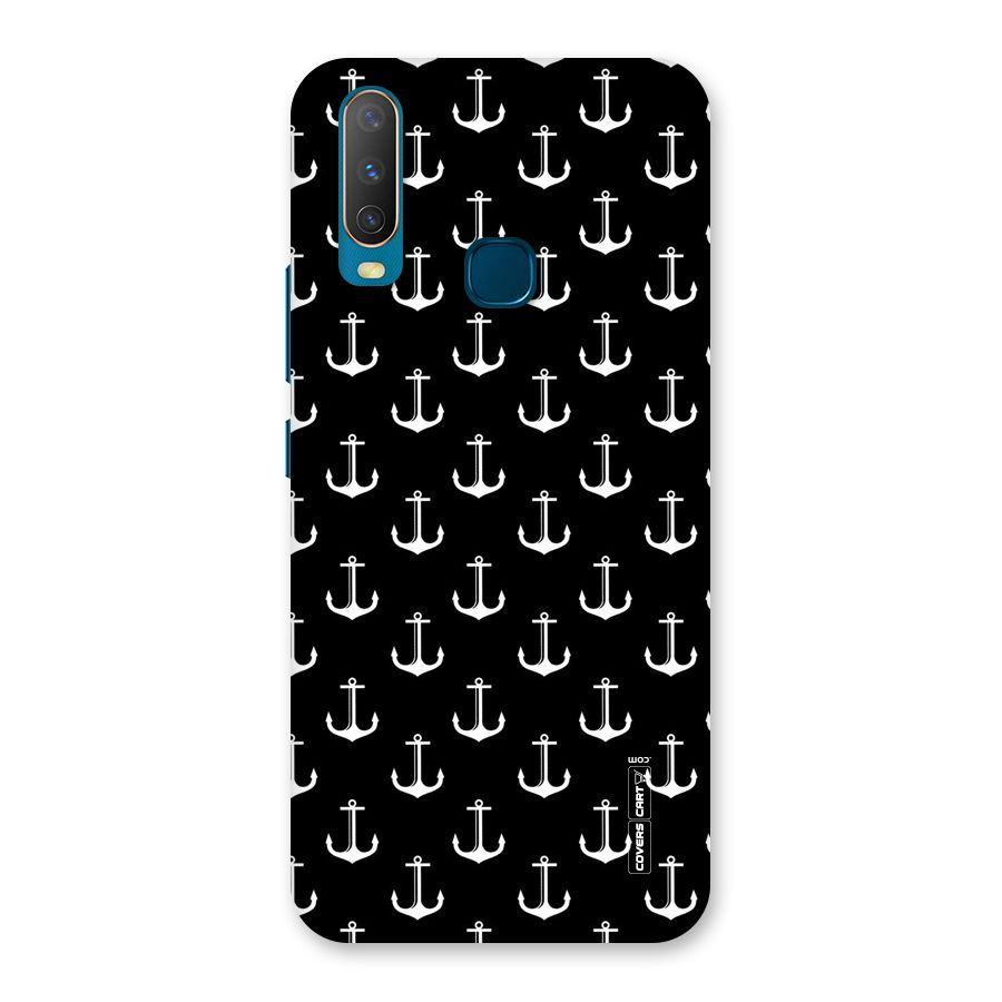 White And Black Anchor Pattern Back Case for Vivo Y15