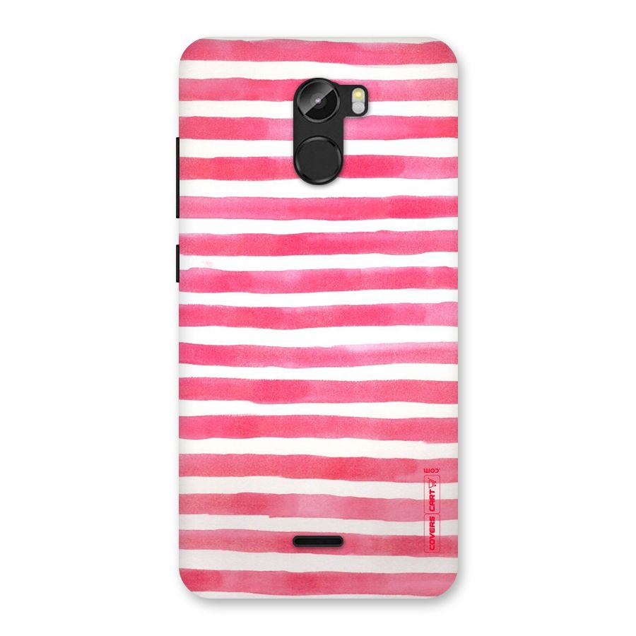 White And Pink Stripes Back Case for Gionee X1