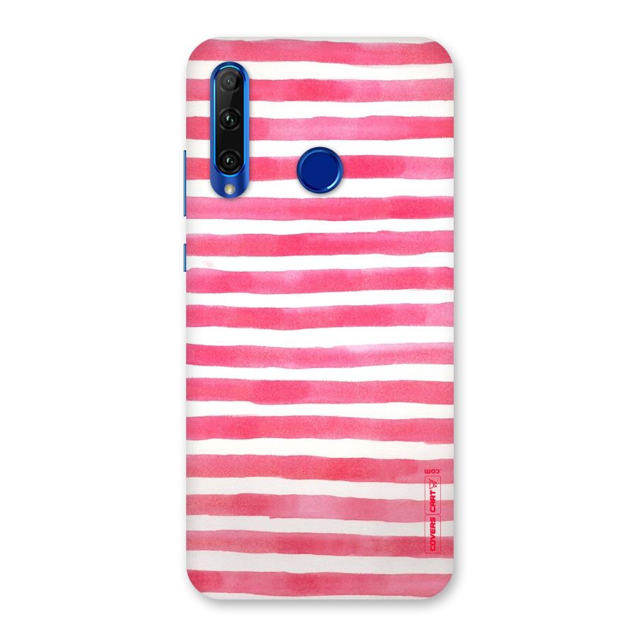 White And Pink Stripes Back Case for Honor 20i