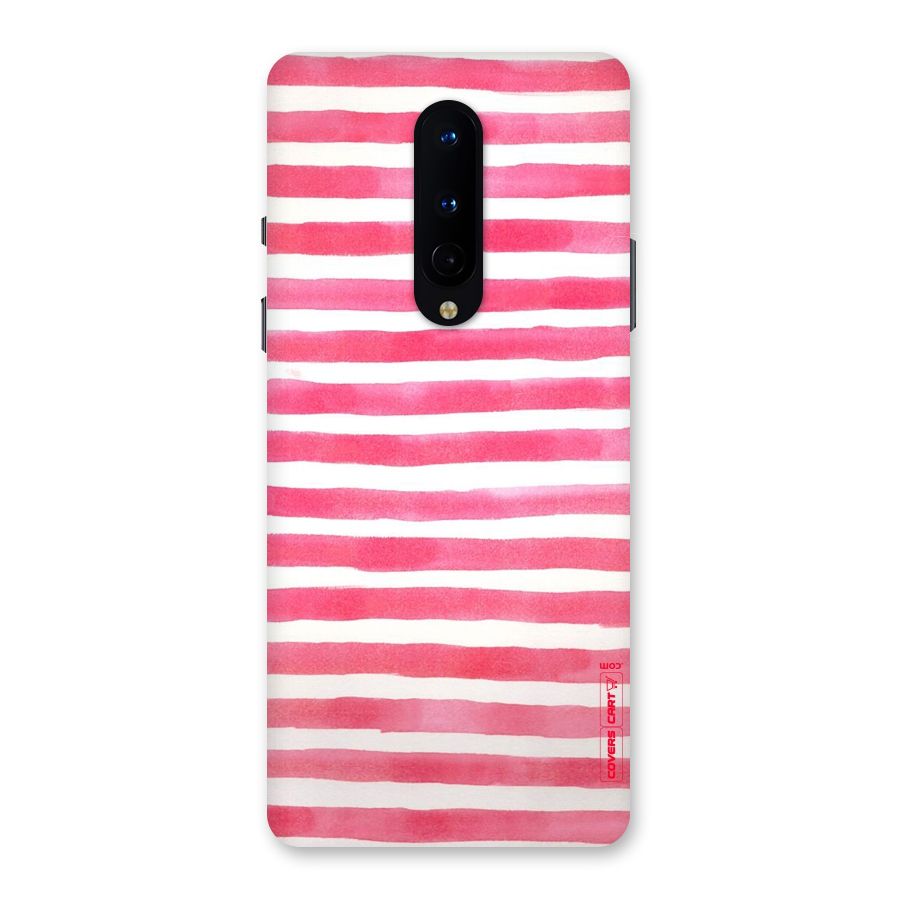 White And Pink Stripes Back Case for OnePlus 8