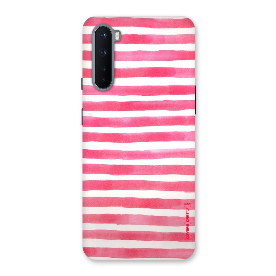 White And Pink Stripes Back Case for OnePlus Nord