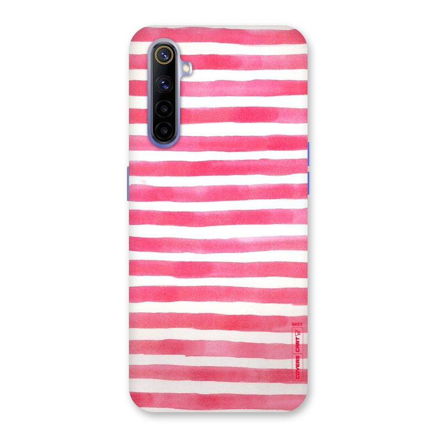 White And Pink Stripes Back Case for Realme 6i