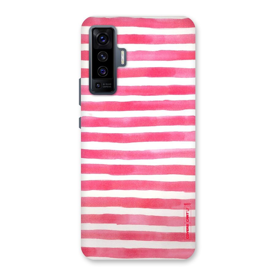 White And Pink Stripes Back Case for Vivo X50