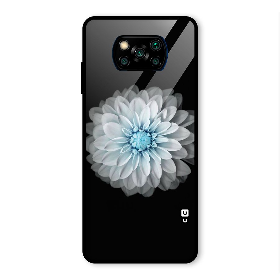 White Bloom Glass Back Case for Poco X3 Pro